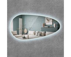 ArtPrintCave LED Spiegel - Unieke LED Spiegel voor Kamer - 50x100 cm - Woonkamerspiegel - Inloopkastspiegel - Hal - Kaptafel spiegel - Koud licht 6500K - Scandinavische LED Spiegel - Grote Decoratieve LED Spiegel