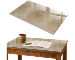 ArtPrintCave Mandala-ornamenten Glazen Tafelblad 100x60 cm - Tafelblad Rechthoek - Beige Glazen Eettafel - Achtergronden en patronen Glazen Eettafel