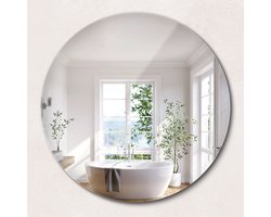 ArtPrintCave Wandspiegel - Ronde Spiegel Zonder Lijst - 90x90 cm - Woonkamerspiegel - Inloopkastspiegel - Hal - Kaptafel spiegel - Spiegel Rond Zonder Lijst - Industriële Wandspiegel - Wandspiegel Rond