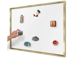 Artprintcave Wit Magneetbord mit Gouden Frame - 100x70 cm - Zuiver Wit Magnetisch Bord Voor Magneten - Minimalist Memobord Keuken - Achtergronden En Patronen