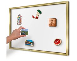 Artprintcave Wit Magneetbord mit Gouden Frame - 60x40 cm - Zuiver Wit Magneet Bord mit Frame - Minimalist Magnetisch Bord Voor Magneten - Achtergronden En Patronen