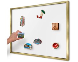 Artprintcave Wit Magneetbord mit Gouden Frame - 70x50 cm - Zuiver Wit Magnetisch Bord - Minimalist Magneetbord Voor Keuken - Achtergronden En Patronen