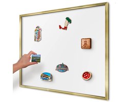 Artprintcave Wit Magneetbord mit Gouden Frame - 80x60 cm - Zuiver Wit Notitiebord - Minimalist Magnetisch Bord Voor Magneten - Achtergronden En Patronen