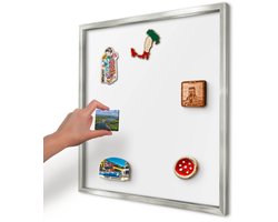 Artprintcave Wit Magneetbord mit Zilveren Frame - 50x50 cm - Zuiver Wit Magneetbord Voor Foto's - Minimalist Magneet Bord mit Frame - Achtergronden En Patronen