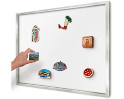Artprintcave Wit Magneetbord mit Zilveren Frame - 70x50 cm - Zuiver Wit Bord Voor Magneten - Minimalist Notitiebord - Achtergronden En Patronen