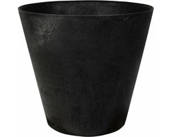 Artstone Bloempot Claire - zwart - D43 x H39 cm - met drainagesysteem - voor binnen en buiten - Artstone