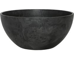 Artstone - Bowl Fiona - 25x12 - Zwart - Bloempot voor binnen en buiten - Milieuvriendelijk - Sterk en licht - Met drainagesysteem