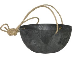 Artstone - Hanger Fiona - 25x12 - Zwart - Bloempot voor binnen en buiten - Milieuvriendelijk - Sterk en licht - Met drainagesysteem