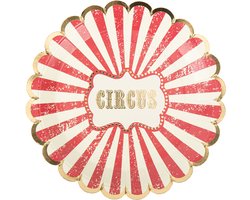 ARTYFETES - 8 Vintage Circus Borden 23 cm van karton
