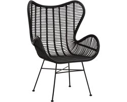 Arush| Fauteuil in rotan zwart
