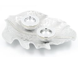 Arzu – Decoratie set / Woondecoratie – Met 2 Kaarshouders - Zilver