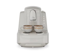 Arzum OKKA Elite Turks Koffiezetapparaat OK0040-2600 | Wit/Chroom - 2 kopjes - Aanpasbare temperatuur - Volautomatisch - 710W