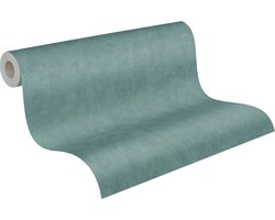 A.S. Création behang effen blauw en groen - AS-380244 - 53 cm x 10,05 m