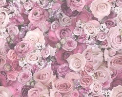 A.S. Création Urban Flowers 32722-4 Rozen Behang – Bloemen Motief Roze/Violet – Stijlvolle Wandbekleding