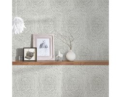 AS Creation - Vliesbehang - Alpha collectie - Beige / Creme Grijs - 333733 - Patroon behang