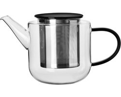 Asa Coppa Glass theepot met filter 1.1L zwart