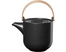 ASA Kuro Theepot met houten handvat Porselein Zwart