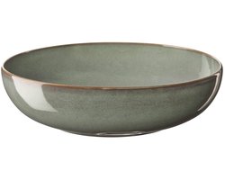 Asa Selection Diepe Borden Saisons - Pastaborden, Soepborden - Soup Bowl - Aardewerk Eucalyptus - Vaatwasser- en Magnetronbestendig - 21 cm, 4 Stuks