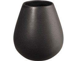 ASA Selection ease Vaas Black Iron, bloemenvaas, tafelvaas, decoratieve vaas, aardewerk, matzwart, H 18 cm, 91033174