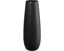 ASA Selection ease Vaas Black Iron, bloemenvaas, vloervaas, decoratieve vaas, aardewerk, matzwart, H 32 cm, 91032174
