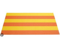 ASA Selection Gestreepte Placemat - 33 x 46 cm - Geel/Oranje