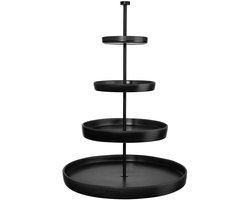 ASA Selection Grande Etagere, 4-laags, serveerstandaard, etagère, serveertoren, aardewerk, Black Iron, H 61 cm, 92153174