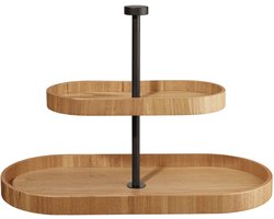 ASA Selection houten etagère met 2 verdiepingen, ovaal 35,5 x 16,5 cm, wilgenhout, 53670970