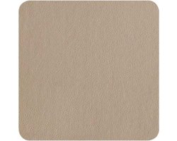ASA Selection Onderzetters - Leather Optic Fine - Stone - 10 x 10 cm - 4 Stuks