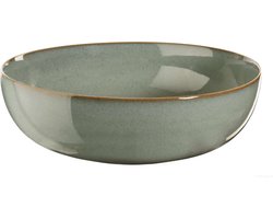 Asa Selection Saladeschaal Saisons - Serveerschaal & Mixkom - Salad Bowl - Aardewerk Eucalyptus Groen - Vaatwasserbestendig - 29 cm 5,5 L
