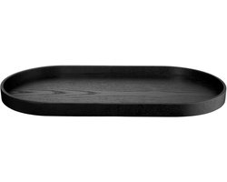 ASA Selection wood houten dienblad ovaal, dienblad, serveerblad, decoratief dienblad, eiken, zwart, 44 x 22,5 cm, 53795900