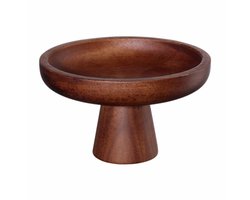 Asa Wood Dark bowl op voet D21cm H12cm acacia