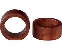 Asa Wood Dark servetring rond glad D5.3cm set van 2