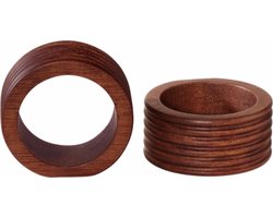 Asa Wood Dark servetring rond relief D5.3cm set van 2