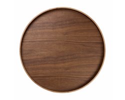 Asa Wood plateau op pootjes D40cm H5.5cm walnut
