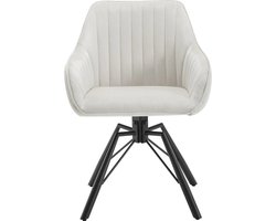 Asaam 2 Stuks/set Ergonomische Draaibare Eetkamerstoelen- Fluwelen Woonkamer Vrijetijdsstoel- Gestoffeerde Lounge Keukenstoel -Met Armleuningen -Zwart