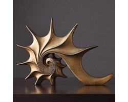 Asaam-Decoratie Ornamenten- Schelp Standbeeld Zeeslak - Dier Sculpturen- Whelk Beeldjes -Ambachten Kerstcadeau -Veranda -Entree gaan-Thuiskantoor