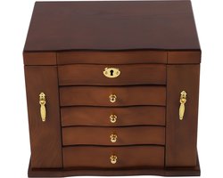 Asaam Houten Juwelendoos -Hout Organizer Met Combo Slot -Voor Sieraden Kettingen !