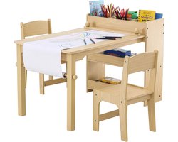 Asaam-Kids Tafel En Stoel-Multifunctionele Kindertafel en Stoel -Set Houten Activiteitentafel met Opbergruimte-Speelkamertafel - Dozen Kinderen Spelen Tafel Voor Kunst Ambacht Lezen Leren