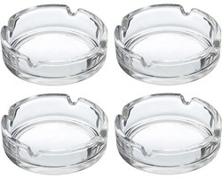 Asbak - 4x - transparant - D10 cm - glas - doorzichtige rookasbak - Tabaksbenodigdheid - rookgerei
