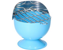 Asbak als BBQ vorm metaal 12 cm blauw voor binnen/buiten