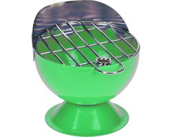 Asbak als BBQ vorm metaal 12 cm groen voor binnen/buiten