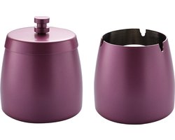 Asbak met Deksel voor Binnen en Buiten - Roze - Metalen Tafelasbak