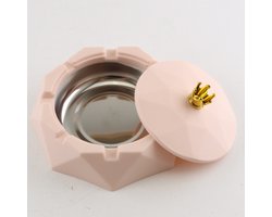 Asbak met kroon Roze - Buiten asbak - Asbak voor buiten - Asbakken - Asbak voor buiten met deksel - Draaiasbak - Asbak voor binnen