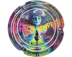 Asbak Rond Glas | Doorsnee 10cm | Glazen Asbak | Psychedelic Serie | Wonderland 2