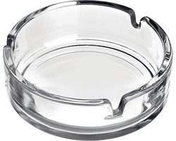 Asbak - transparant - 11 cm - glas - rond - binnen en buiten gebruik