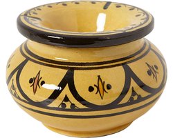 Asbak van keramiek geel