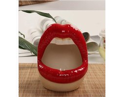 Asbak · Woonhuis Leuke Lippen Keramisch Creatieve Persoonlijkheid Mini Gift (10 * 10 * 13cm)
