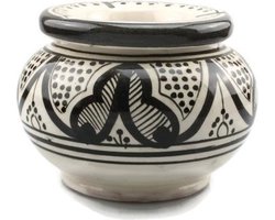 Asbak zwart / wit H 9 cm Ø 13 cm