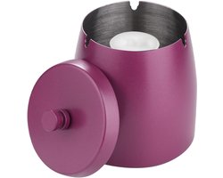 Asbakken-Asbak met deksel (voor binnen/buiten) - Metalen bureau-asbak - Roze-paars