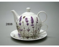 Ashdene Tea for One Lavendel – Theepot met kop en schotel – Porselein